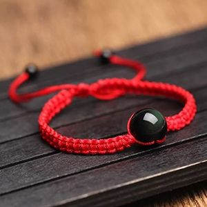 Dames armband, jongens armband 2 Stuks Rode Koord Armband Feng Shui Zwarte Obsidiaan Armband Chakra Steen Kralen Armband Natuurlijke Edelsteen Armband for Vrouwen Mannen Kristal kwarts Amulet Geluk Ar