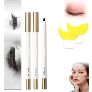 Non-Smudging Waterproof Long-Lasting Eyeliner Pencil,Eyeliner Stick Drying Lastin, Long Lasting Eyeliner 24 Hour Waterproof,Eye Liner Waterproof Smudge Proof Pencil With Sharpener (Brown*2)