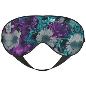 Paars En Teal Bloemen Slaap Eye Mas Bijgewerkt Ontwerp Licht Blokkerende Night Eye Blinder Mannen Vrouwen Shift Werk Reizen