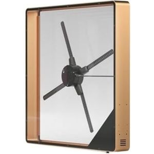 56cm Hologramventilator Ingebouwde Luidspreker 3D Led-projector Reclamedisplay Met Metalen Frame(Gold+Black)