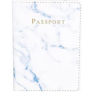 Paspoorthoezen blauw marmer patroon PU lederen ID creditcardorganisator reisaccessoire voor creditcardticket