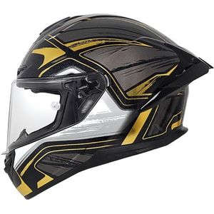 RYDZCLH Integraalmotorhelm Motocross-valhelm DOT/ECE goedgekeurde motorbromfietshelm met zonneklep voor mannen en vrouwen,B,M
