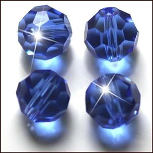 Groothandel 50 stuks/zak gefacetteerde ronde kristalglas kwarts 8mm losse spacer kralen voor het maken van sieraden armband ketting accessoires-saffier-8mm 50 stuks