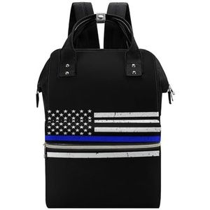 Politie Blauwe Lijn Amerikaanse Vlag Grote Capaciteit Tas Laptop Rugzak Reizen Rugzak Zakelijke Dagrugzak Computer Tassen