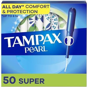 Tampax, Pareltampons, plastic applicator, super absorptievermogen, 50 stuks