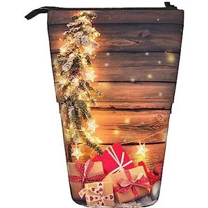 Etui, Leuke Staande Potlood Pouch, Intrekbare Potlood Houder Case, Lama Waarschuwing Teken Briefpapier Tas, Kabouters Kerstman, Eén maat, Munten Pouch