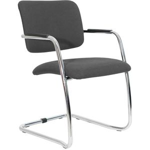 Bezoekersstoel stapelbaar, comfortabel gevoerde zitting en rugleuning, ideale conferentiestoel voor langdurig zitcomfort (antraciet)