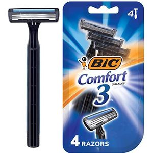 Bic Comfort 3 Razors for Men, Sensitive Skin, 4 Each (Pack of 3)
