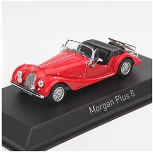 Schaal afgewerkte modelauto 1:43 Voor MORGAN PLUS 8 Simulatie Diecast Legering Rode Klassieke Auto Model Volwassen Collectie Souvenir Display Miniatuurreplica-auto