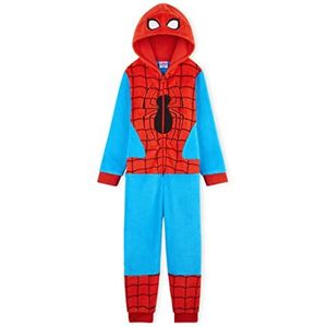 Marvel Spiderman Kinderjumpsuit voor jongens, fleece overall voor kinderen, rood/blauw, 5-6 Jaar