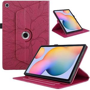 Hoes, Compatibel Met Samsung Galaxy Tab A7 Lite 8,4 Inch 2021 Case SM-T220/T225 Tablethoes 360 Graden Draaibare Standaard Opvouwbare Tablethoes Tree Of Life Reliëf Shell (Color : Rosso)