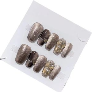 Pure handgemaakte medium afgewerkte nepnagels afneembare ballet draagbare nagels