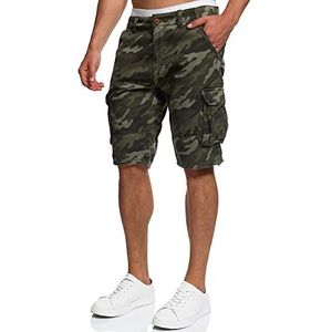 INDICODE Heren Monroe Cargo Shorts | Cargo korte broek met riem Dired Camouflage XL