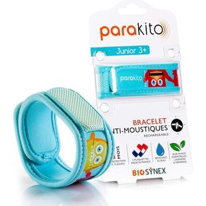 PARAKITO - Herbruikbare muggenarmband – 2 plaatjes met etherische oliën – 1 maand bescherming – DEET-vrij – monstermotief – maat junior 3+