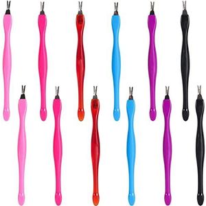 Geviro 12 Stuks Nail Cuticle Remover Trimmer Pusher Manicure Dode Huid Verwijdering Tool Nail Art Tools, 6 Kleuren