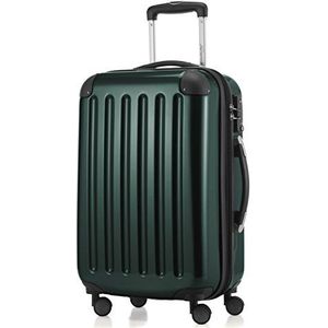 HAUPTSTADTKOFFER - Alex - 4 dubbele wielen handbagage hardshell uitbreidbare koffer 55 cm trolley, TSA, bosgroen