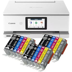 IC-Office TS8751 multifunctionele inkjetprinter 3-in-1 (printen, kopiëren, scannen, SD-kaart, duplex, WLAN, AirPrint) wit + 18 XXL inktpatronen