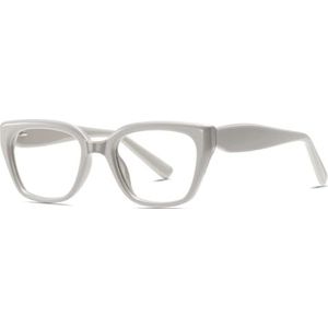 moomoobird Mode Bril Blauw Licht Blokkeren TR90 Frame Vierkante Bril Frame voor Vrouwen Mannen, Beige Grey Frame