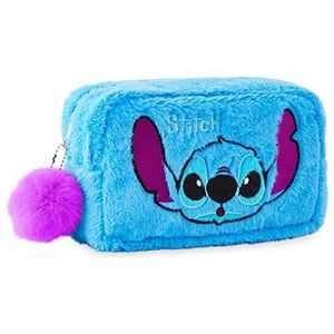 Disney Stitch toilettas, make-uptas, reisaccessoire, opbergtas, make-uptas, make-uptas, cadeau-idee voor meisjes, tieners, vrouwen, Stitch Mickey (Blauw Pluche)
