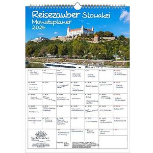 Reismagie Slowakije planner DIN A3 kalender voor 2024 Bratislava vakantie vakantie - cadeauset inhoud: 1 x kalender, 1 x kerst- en 1 x wenskaart (in totaal 3 delen)