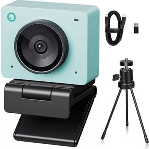 OBSBOT Meet 2 Ultra HD 4K Streaming Webcam, 1080p at 60 FPS, videoconferentiecamera met AI automatische beelduitsparing, USB-C, Dual Noise Reducing Mics, Works with Microsoft Teams/Zoom- Green