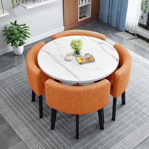 XIANGLV Eettafelset voor 4 vergaderzalen tafel ronde tafel en stoelen eetkamer tafel set voor 4 kleine ronde eettafel ronde keukentafel cirkel keukentafel (A21,80x80x75cm)