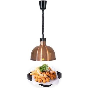 Hangende Voedsel Warmtelamp Voedsel Warmer Lamp Met 250W Lamp 60-180cm Lengte Buffet Voedsel Warmte Behoud Kroonluchter 250mm Lampenkap Voedsel Warmer (Color : Red Bronze)