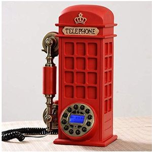 Telefoon Retro Rode Telefooncel Vaste Telefoon Mode Creatieve Persoonlijkheid Handsfree Nummerherkenning Thuis Nieuwe Amerikaanse Antieke Vaste Telefoon
