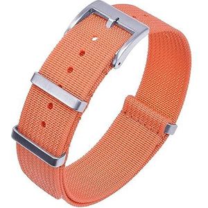 LUGEMA Premium Kwaliteit Nylon Horlogeband Geribbelde Band 20 Mm 22 Mm Stoffen Vervangende Horlogebandaccessoires (Color : Orange, Size : 22mm)