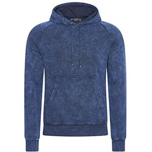 Rusty Neal Heren Streetwear capuchontrui verwassen sweatshirt met capuchon used look 160, blauw, L