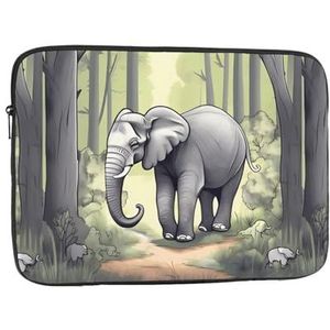 Walking Elephant Shockproof Portable Laptop Sleeve Voor Mannen En Vrouwen Zakelijke Reizen Kantoor Dagelijks Gebruik 17 Inch
