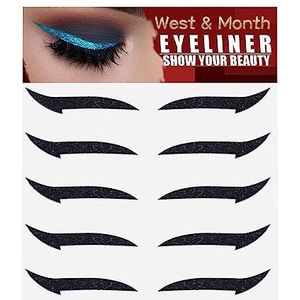 Plak Glitter Eyeliner - Instant Zelfklevende Eyeliner Stencil 5 Paar | Make-up Eyeliner Stickers, Sticker Eyeliner voor Eye Makeup Tool, Eyeliner Tool Bittu