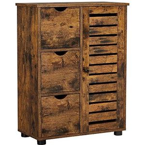 VASAGLE - Badkamermeubel - Vintage Bruin - 3 Laden - 2 Verstelbare Planken