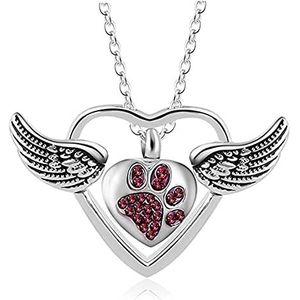 SASHUN XLIAN326 Custom Crematie Urn Ketting Sieraden Een Stuk Van Mijn Hart Leeft In De Hemel Gesneden Keepsake Waterdichte Memorial Hanger Voor Mama & Dad Pet Memorial (Metalen Kleur: Pet Paw)