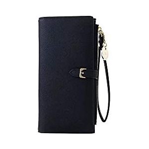 DieffematicQ portemonnees voor dames Dames lange portemonnee, dun en handig, met meervoudige kaartslots, grote ingebouwde ruimte, prachtige (Color : Black)