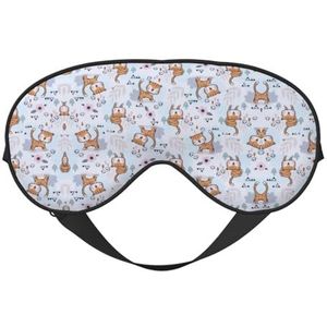 Zacht oogmasker met lama-cartoonprint, zacht oogmasker voor dames en heren, comfortabel met verstelbare riem voor reizen, yoga, dutje