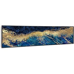 Klarstein Wonderwall Air Art Smart infrarood verwarming thermostaat - 350 W infrarood verwarming, Wi-Fi infrarood verwarming, app bediening, muurbevestiging, 120 x 30 cm, zwart, motief: blauw marmer