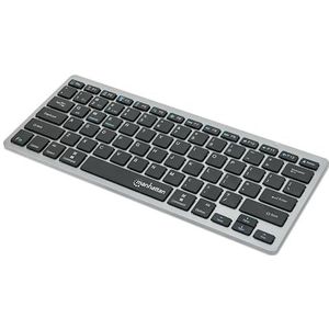Manhattan 180559 draadloos toetsenbord dual mode ultra slim in elegant design zwart/zilver