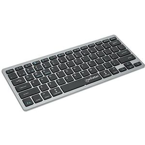 Manhattan 180559 draadloos toetsenbord dual mode ultra slim in elegant design zwart/zilver