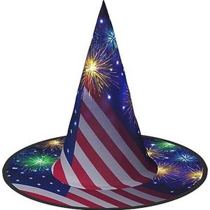 EdWal Halloween hoed: griezelige heks en tovenaar feestpet, voor Halloween Party Yard Decoration-3pcs-Vuurwerk Amerikaanse vlag 4 juli