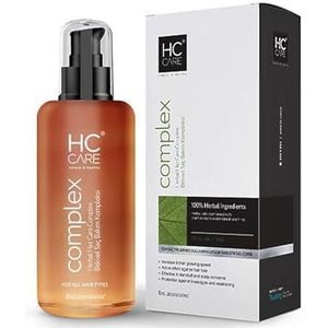 HC COMPLEX Haarverzorgingslotion, 100% kruiden, 200 ml, anti-kroeshaar, haarversterking, volledig natuurlijk, alle haartypes, beschadigd, droog, verdikkend, fijn verzorgende haargroei, gladmakend