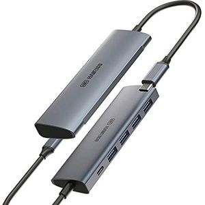 USB C Hub, HANRICO USB-C Laptop Docking Station 5-in-1 Compatibel voor MacBook Pro/Air, iPad, MateBook, PC, Flash Drive, Mobiele HDD, Telefoon en meer TypeC Apparaten (USB3.0, PD)
