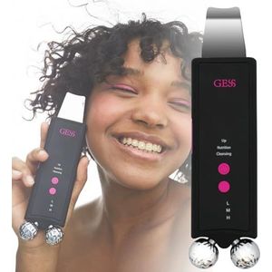 GESS Mamba 2 In 1 Huidreiniger Ems Skin Scrubber Skin Spatula, Mee-eterverwijderaar Poriënreiniger, 3 Modi, Gezichtsroller Tegen Rimpels, Dubbele Kin-verwijderaar