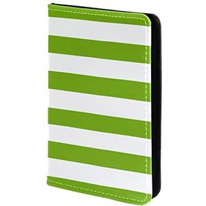 Avocado groene en witte streep patroon gepersonaliseerde paspoorthouder paspoort cover paspoort portemonnee reizen essentials, Meerkleurig, 11.5x16.5cm/4.5x6.5 in