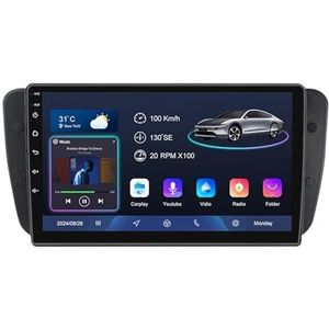 Android 14 9 inch touchscreen autoradio 2 DIN voor Seat Ibiza 2009-2013 met CarPlay en Android automatische bediening op het stuur GPS-navigatie AHD Bluetooth-achteruitrijcamera (YS10 (2 + 32 G))