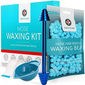 Neuswax Kit 50g - Veilig en Eenvoudig Thuis Neus Waxen met Medi Grade - Complete Neus-Wax Set met Huidtape, Harsbakje, Opbergtasje - Neushaarverwijderaar Ontharingswax