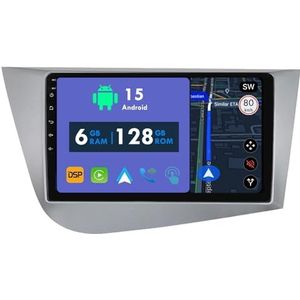 RoverOne Autoradio GPS voor Seat Leon 2 2005-2012 Carplay Android Auto Stereo Hoofdeenheid Bluetooth WiFi Radio Speler Sat Navigatie