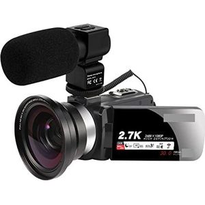 Digitale Camera, Nachtzicht 2K Camcorder 16X Zoom Infrarood Vlog Video Camera for 2.7K 30MP Draagbare Digitale Recorder Live streaming(With 32G SD Card,With MIC LENS)