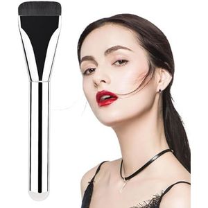 Ultradunne foundationkwast, platte foundationkwast, platte foundationkwast, foundationkwast, platte rouge concealerkwast, voor crèmige, poederachtige of vloeibare foundation