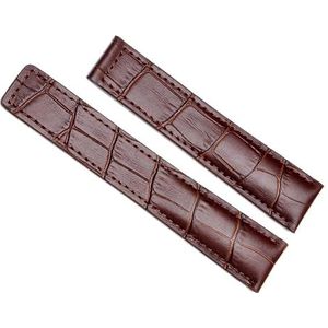 INSTR Echt lederen horlogeband armband voor Tag Heuer horlogebanden heren horloges band 20 mm 22 mm (Color : Brown, Size : 20mm Silver Buckle)